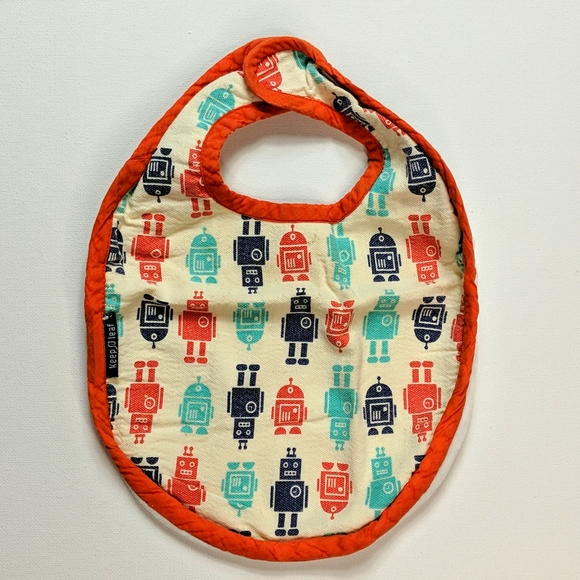 Keep Leaf Other - REVERSIBLE BABY BIB ROBOT